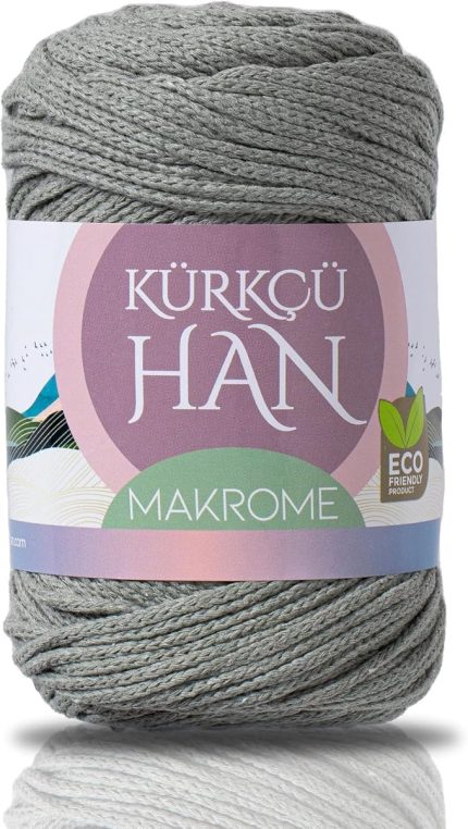 Han Makrome 3mm 200gr 130m Premium El Örgü İpi (Zeytin Yaprağı)