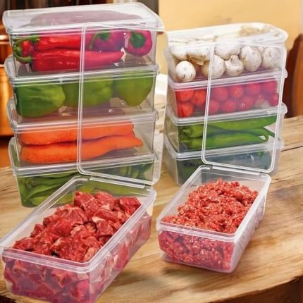 10 Adet 2 Lt. 10 Adet 1 Lt Kendinden Kapaklı Derin Dondurucuya Uygun Buzluk Saklama Kabı Düzenleyici