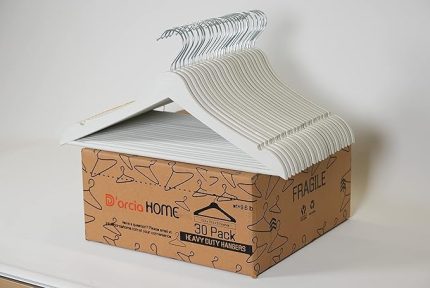 Home Ahşap Görünümlü Plastik A Kalite 30 Adet Beyaz Askı
