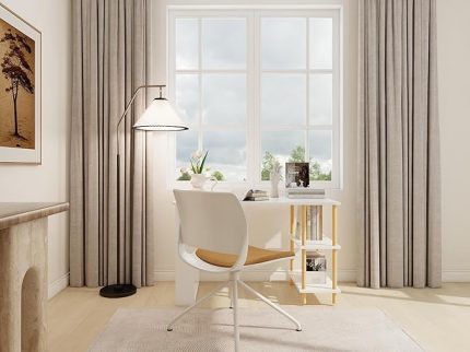 Market Beyaz Ahşap Çalışma Masası