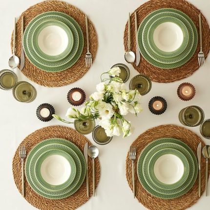 Maison Monica Stoneware 12 Parça 4 Kişilik Yemek Takımı Yeşil