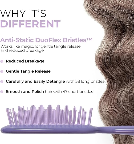 HEAT UNbrush Islak ve Kuru Havalandırmalı Dolaşık Açıcı Saç Fırçası, Lavanta Koyu Mor - Görsel 3