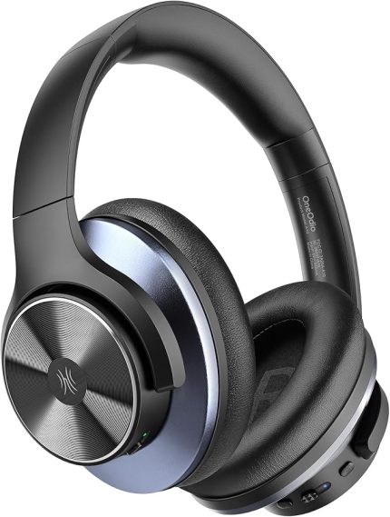A10 Bluetooth kulak üstü kulaklık, hibrit aktif gürültü önleme özellikli [62 saate kadar] kablosuz kulaklık, Hi-Res ses, derin bas, seyahat için mikrofon, ev, ofis için (siyah)