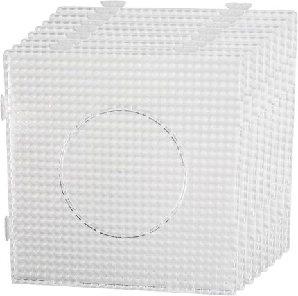 8 ütü boncuğu plakası - 5 mm takma plaka kare ve şeffaf - kalem plakaları ile birleştirilebilir - 14,5 x 14,5 cm