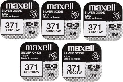 x Maxell 371 SR920SW gümüş oksit 0 Mercury saat pilleri, 5 adet