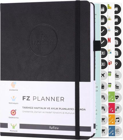 Fz Planner Tarihsiz Haftalık Planlayıcı Deri Ajanda, Siyah