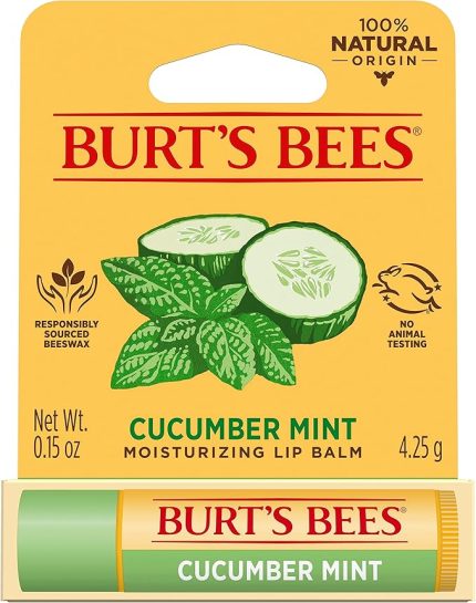 Bees Salatalık Naneli%100 Doğal Nemlendirici Dudak Balsamı, 0,15 oz