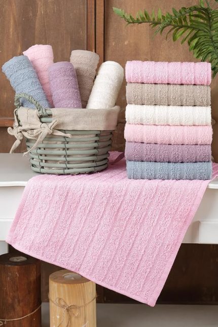 | 12'li 30x50 Cm El Ve Yüz Havlu Seti | Mutfak Havlusu Pembe