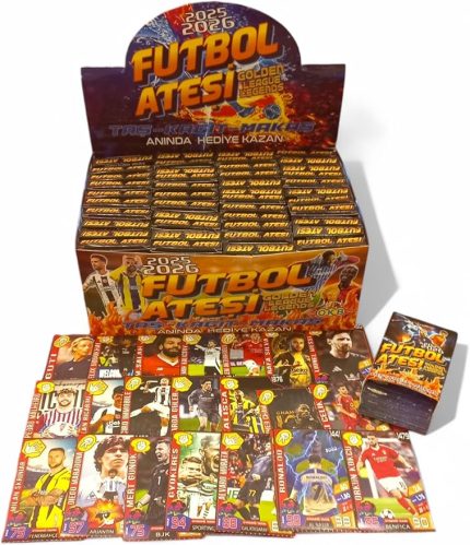 Futbol Ateşi Golden League Legends Futbol Oyun Kartları, 48 Paket, 384 Kart, 2025-2026 Sezonu