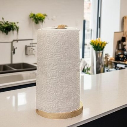 Ve Kağıt Havluluk – Doğal Masif Ahşap Napkin Holder ve Paper Towel Dispenser – Mutfak Dekoru, Doğal Ahşap Ürün