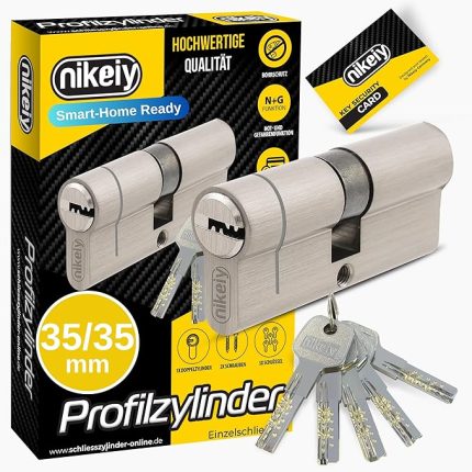 Pro+ profil silindiri 35/35 - Acil durum ve tehlike fonksiyonlu N+G kilit silindiri - Bor korumalı silindir kilitli kapı kilidi ve CodeCard ile 5 anahtar (ekstra uzun) | 70 mm | A:35 B:35 | 1 x