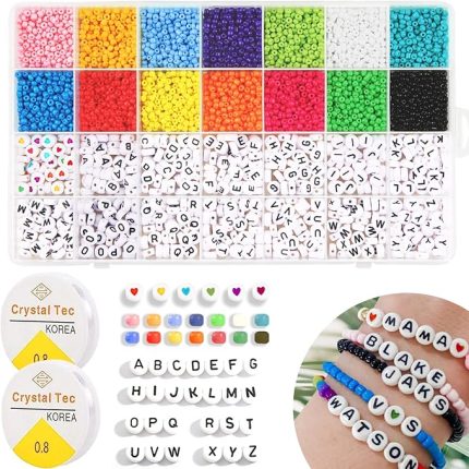 Boncuk Harfler, 5300 Parça İnci Seti Pastel 3 mm, 14 Renkli Boncuklar, Bilezik, Küpe, El Sanatları, Kendin Yap Kolyeler Yapmak İçin