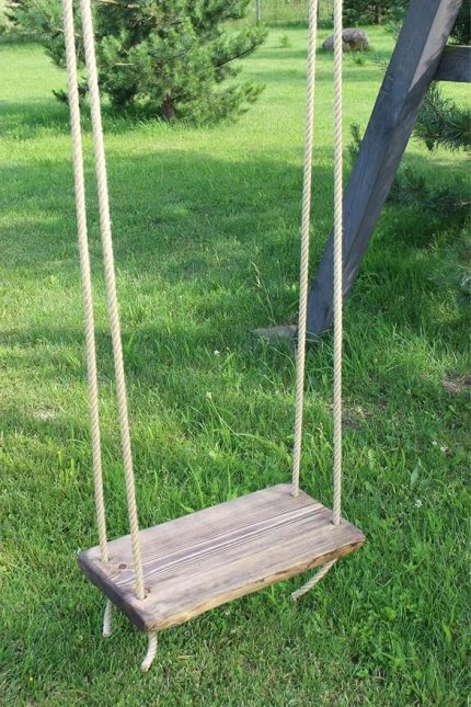 Yetişkin veya Çocuklar için Jüt ipli Masif Ahşap Salıncak