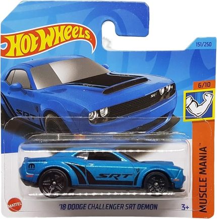 Wheels - ´18 Dodge Challenger SRT Demon - Muscle Mania 6/10 - HKJ54 - Short Card - Mopar - mavi metalik - Mattel 2023