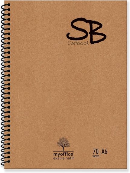 SB A6 Ekstra Hafif Spiralli Okul Defteri Kraft Kapak 140 Sf. ÇİZGİLİ 70 Yp.