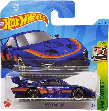 Wheels - Porsche 935 - HW Exotics 7/10 - HKH96 - Kısa Kart - Mavi Metalik - Mattel 2023