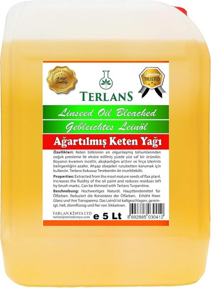 Keten Yağı Ahşap Koruyucu Resim Yağı 5 Litre Linseed Oil