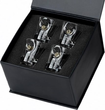 Mermili Shot Tekila Likör Özel Bardağı 4'lü Set Mermi Çekirdeği Hediye Seti