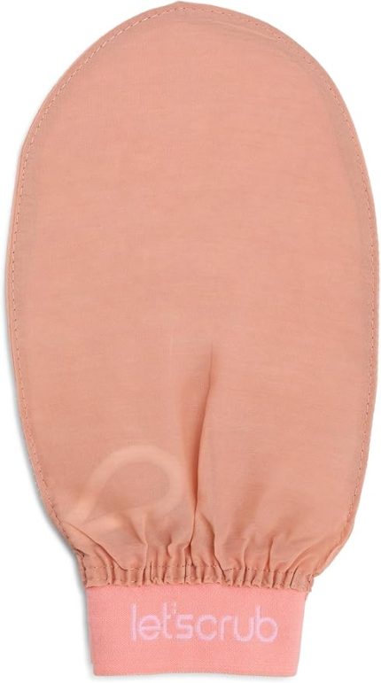 Bej Lastikli Banyo Duş Kesesi Peeling Eldiveni%100 Floş Ipek Hassas Ciltler Için
