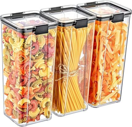 Akrilik Kilitli Kare Saklama Kabı 1800ml 3 Adet, 1800ml 3'lü Kilitli Saklama Kabı (3 ADET 1800ML)