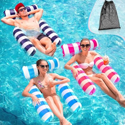 Havuz Şamandıralı Su Hamak, Yüzme Havuzu Yüzer Sandalye, 4'ü 1 arada şişme hamak (Eyer, Salon Sandalyesi, Hamak, Drifter), Su Kanepesi, Yetişkinler için Taşınabilir Şişiricili Çocuklar için