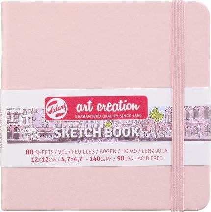 Art Creation Japan Eskiz defteri, 80 yaprak, 12 x 12 cm, pastel pembe