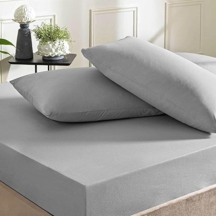 Ranforce Basic Düz Pamuk Çarşaf, Antrasit, Çift Kişilik