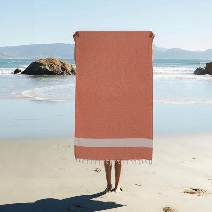 Elmas Desenli Diamond Pamuk Peştamal Banyo ve Plaj Havlusu 100x180 cm Turuncu 100x180