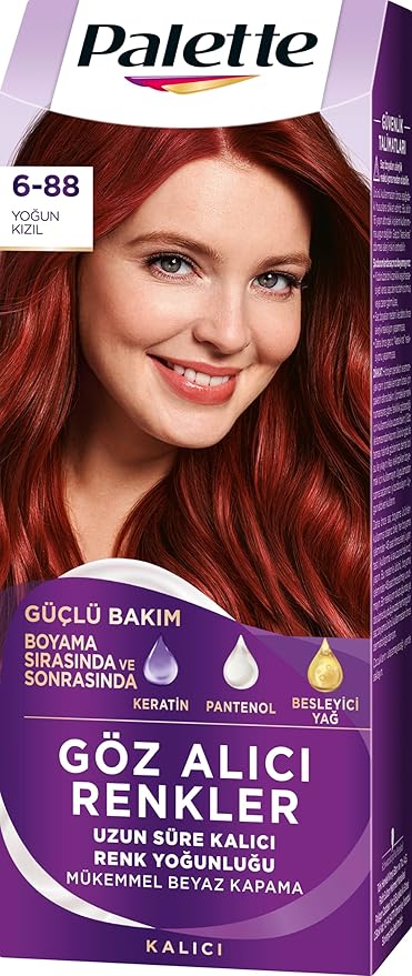 Yoğun Göz Alıcı Renk Saç Boyas 6-88 Yoğun Kızıl
