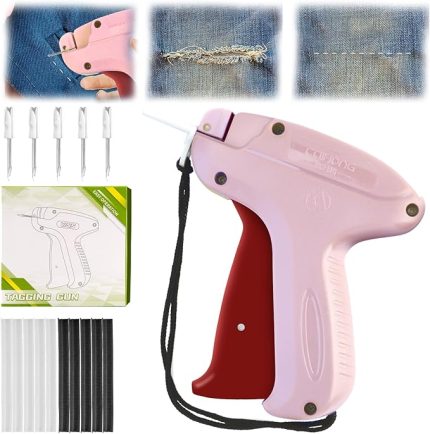 Hızlı Giysi Sabitleyici Hızlı Onarım Mini Dikiş Makinesi Giysiler için Mini Dikiş Tabancası Anında Düğmeli Konfeksiyon Konektörü, Stitchy Quick Clothing Fixer (Pudra)