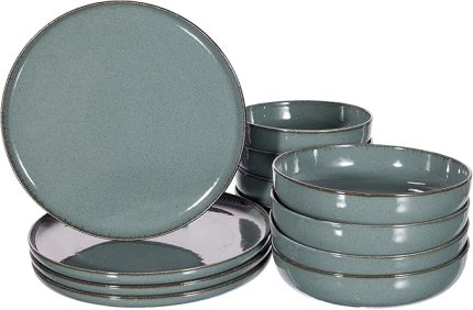 Porselen Moderna 12 Parça 4 Kişilik Yemek Takımı Mavi