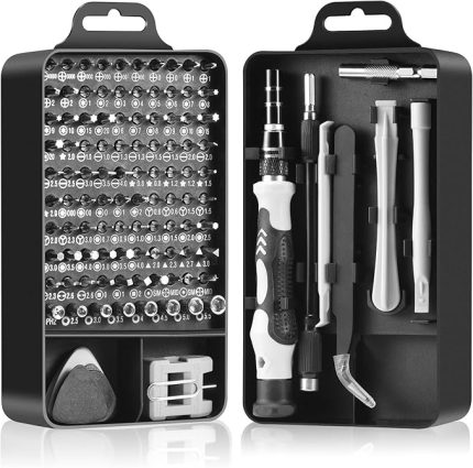 Kılıflı hassas tornavida seti, 115'i 1 arada elektronik manyetik onarım alet seti