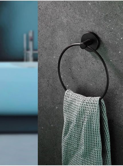 Haus Yuvarlak Halka Banyo Mutfak Havlu Askılığı Siyah-102