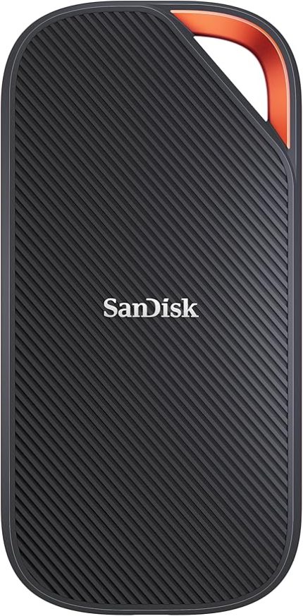 2TB Extreme PRO Portable SSD with USB4, Up to 3800 MB/s Read and 3700MB/s Write, USB-C, USB 3.2, Backwards Compatible, IP65 Water and Dust Resistance - SDSSDE82-2T00-G25