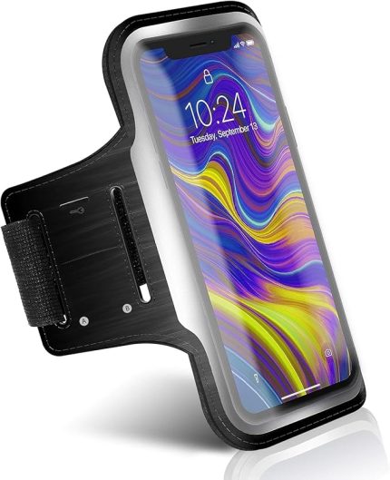 iPhone Samsung Xiaomi Huawei ile uyumlu Universal 6,9" inç e Kadar Uyumlu Anahtar Koyma Bölmeli Spor Koşu Yürüyüş için Kol Bandı Siyah