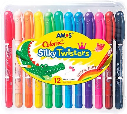 OFIS VE OKUL Amos Cst12 Colorix Üçü Bir Arada Silky Twister 12'Li, 12 Renk