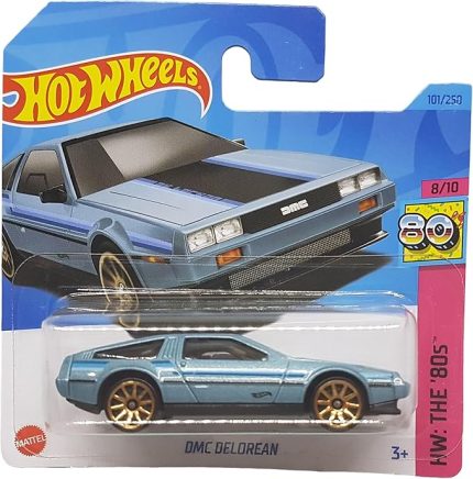 Wheels - DMC Delorean - HW: The ´80s 8/10 - HKG84 - Short Card - açık mavi metalik - Mattel 2023