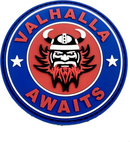 Nation Valhalla Awaits Viking kırmızı mavi PVC Airsoft Paintball cırt cırtlı amblem rozet yama