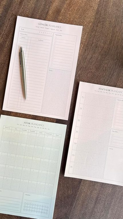 Tanıtım 3'lü Masaüstü Planlayıcı Set (Günlük Planlayıcı, Haftalık Planlayıcı, Aylık Planlayıcı)