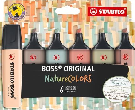 BOSS ORIGINAL NatureCOLORS - Fosforlu Kalem - 6'lı Paket - Çeşitli Renkler