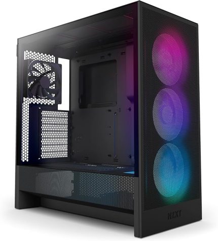 H5 Flow RGB 2024 - Kompakt ATX Mid-Tower PC Oyun Kasası - Yüksek Hava Akışı - F360 RGB Çekirdek (CV) Dahil - 360mm Ön ve 240mm Üst Radyatör Desteği - Kablo Yönetimi - Temperli Cam - Siyah