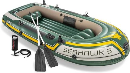 Seahawk Şişme Bot Serisi: Deluxe Tekne Kürekleri ve Yüksek Çıkışlı Pompa İçerir - SuperStrong PVC - Olta Tutucular - Kaynaklı Kürek Kilitleri - Ağır Hizmet Tipi Kepçe Kolu