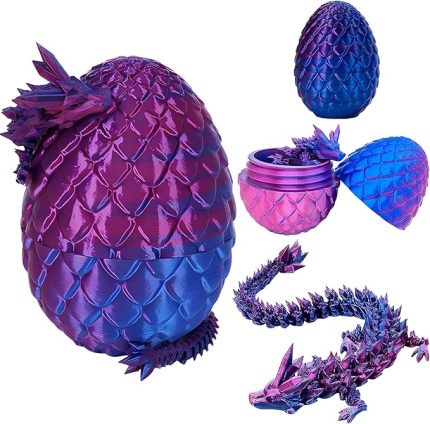 3D Baskılı Ejderha Yumurtası, Ejderha Yumurtası, Oyuncak Fidget 3D Baskılı Ejderha Yumurtası, Arabalar için Ejderha Yumurtası, Ofisler, Yetişkinler ve Çocuklar için Hediyeler (Mor)