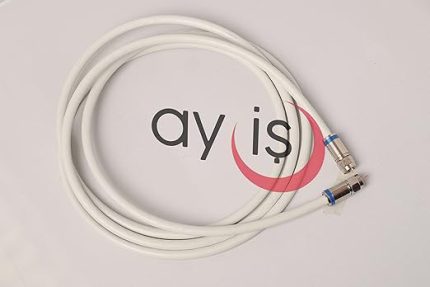RG6 4K/Full HD/3D TV Uydu Kablosu, Saf Çelik uçlu Anten/UyDU Kablosu, DVB-T, DVB-C, DVB-S, DVB-S2 F Anten Ara (1 Metre)