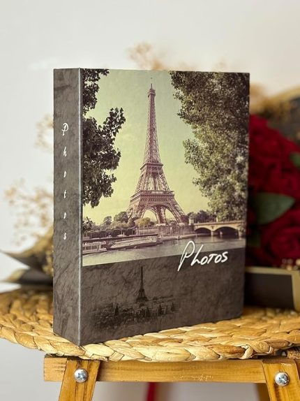 Fotoğraf Albümü 10x15cm 200 Lük Renkli Eyfel Kulesi Desenli Anı Albümü, Sara Fotoğraf