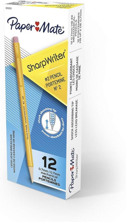 Mate SharpWriter Mekanik Kalemler, 0,7 mm, HB #2, Sarı, 12 Adet
