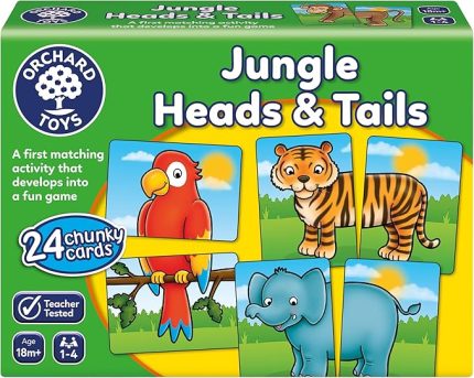 Jungle Heads & Tails Oyun Kartları (058), 18 Ay+, Çok Renkli