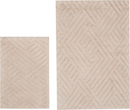 2'li Banyo Paspas Seti Bej