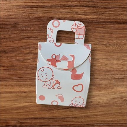 Çanta Bebek Emzik Desenli Kutu Şeker Kutusu Kına Kutusu Lokum Kutusu 25 Adet