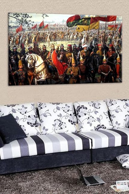 Tablo Talya Fatih Sultan Mehmet ve Osmanlı Ordusu Tablosu 50x35 no-1153